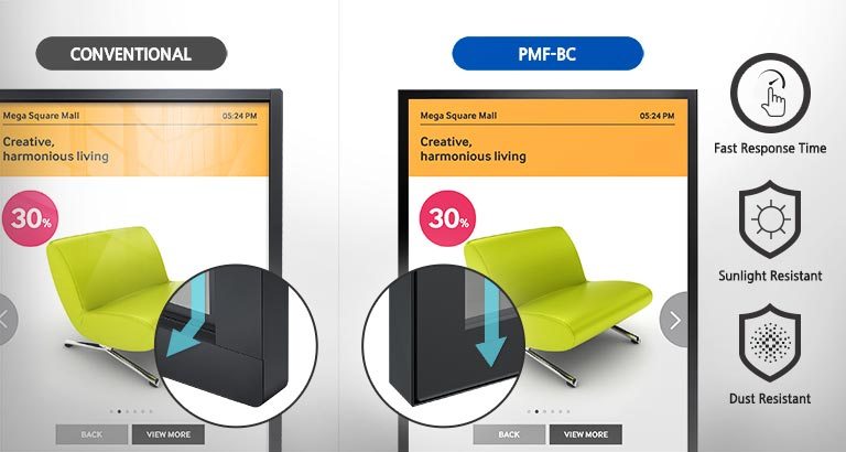 Сенсорный (touch) дисплей Samsung серии PMF-BC - возможности многоточечного касания