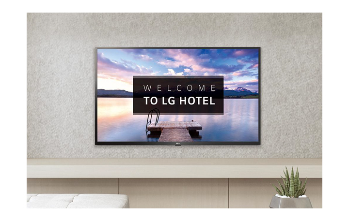 Гостиничный IP UHD телевизор LG серии US662H - приветственный экран гостя
