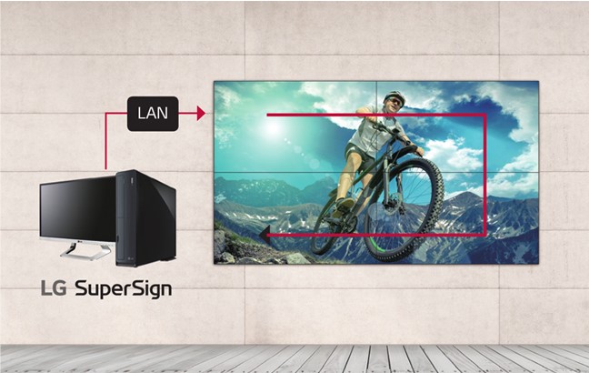 Видеостенный дисплей LG серии VM5E - управление в цепочке LAN