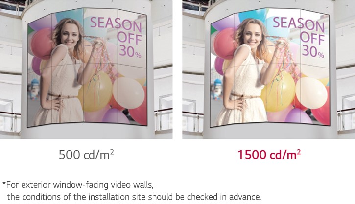 Видеостенный дисплей LG серии VX1D - высокая яркость 1500 нит