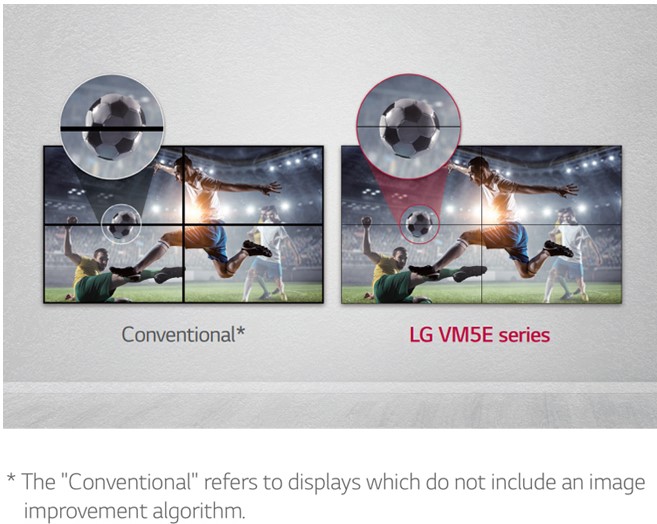 Видеостенный дисплей LG серии VM5E - синхронизация изображения на панелях видеостены