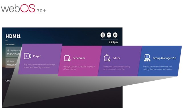 Профессиональный дисплей LG серии SM5D - встроенный редактор контента - CMS