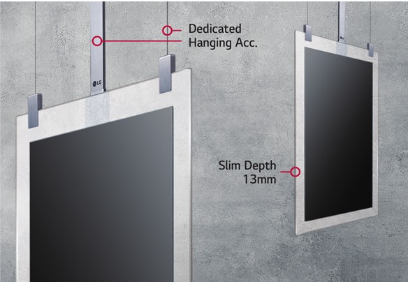 Потолочный двухсторонний дисплей LG серии EG5CD - тонкий дизайн