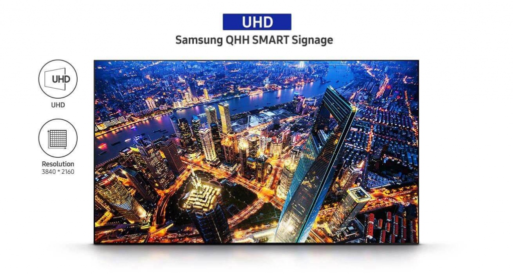 Профессиональный дисплей Samsung серии QHH - ультравысокое разрешение UHD