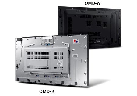 Профессиональный дисплей Samsung серии OMD-W - форм фактор задней панели