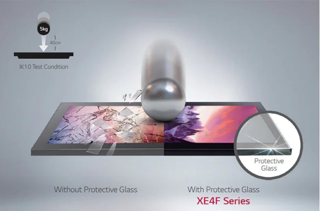 Профессиональный дисплей LG серии XE4F - защищенное стекло уровня IK10