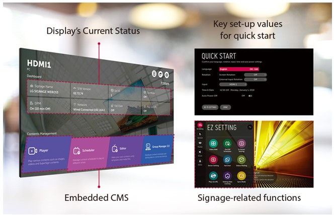 Видеостенный дисплей LG серии SVH7E - интуитивное меню