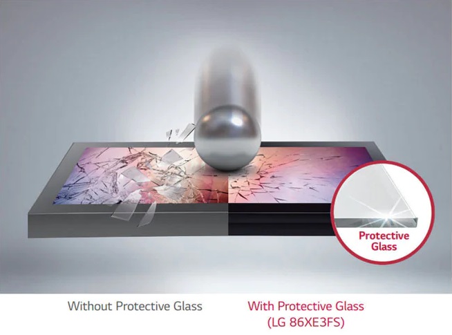 Профессиональный дисплей LG серии XE3FS - высокопрочное защитное стекло